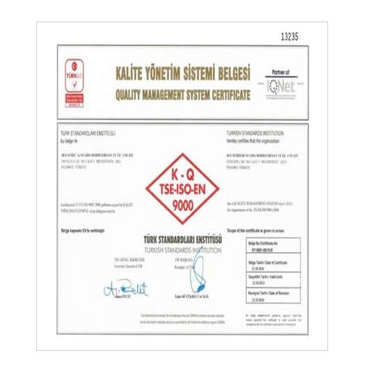 kalite belgesi